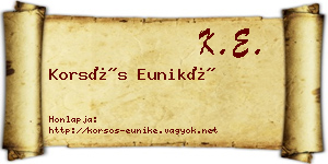 Korsós Euniké névjegykártya